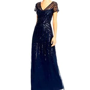 Adriana papell beaded mermaid dress